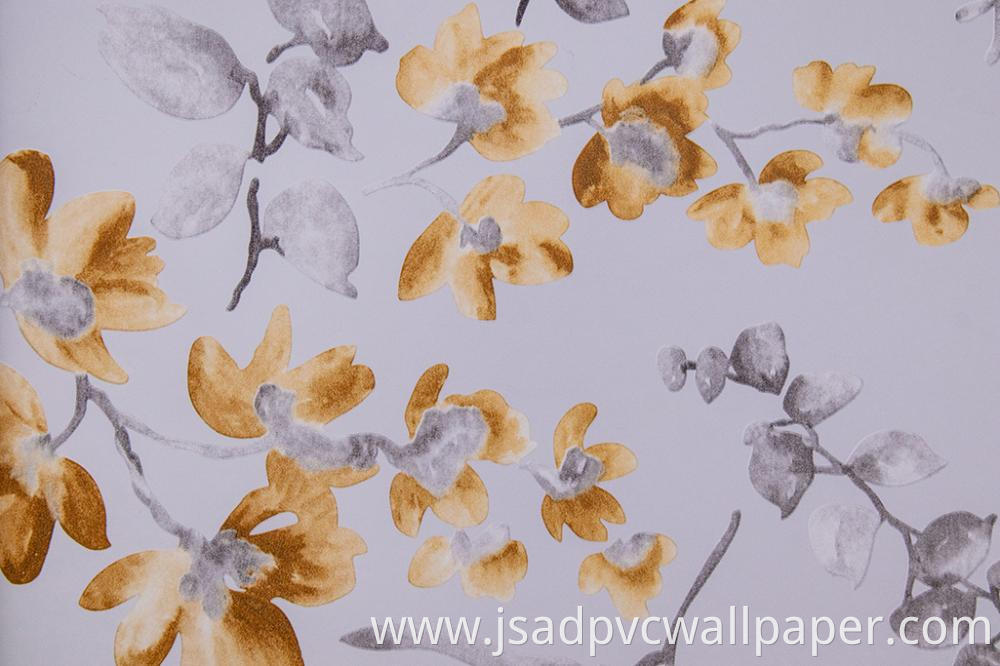 Delicate floral non-woven wallpaper